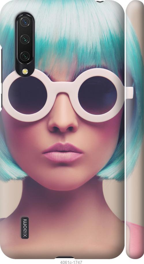 Чехол на Xiaomi Mi 9 Lite Синеволосая девушка в очках