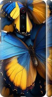 Чехол на Xiaomi Mi 9T Желто-голубые бабочки
