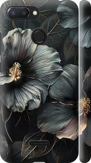 Чехол на Xiaomi Redmi 6 Черные цветы