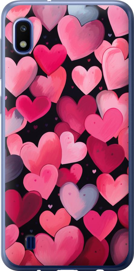 Чехол на Samsung Galaxy A10 2019 A105F Сердечки 4