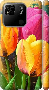 Чехол на Xiaomi Redmi 10A Нарисованные тюльпаны