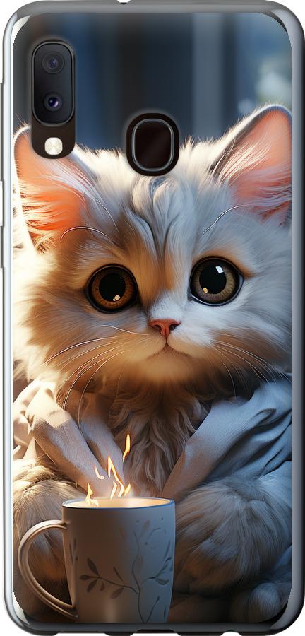 Чехол на Samsung Galaxy A20e A202F White cat