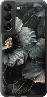 Чехол на Samsung Galaxy S22 Черные цветы
