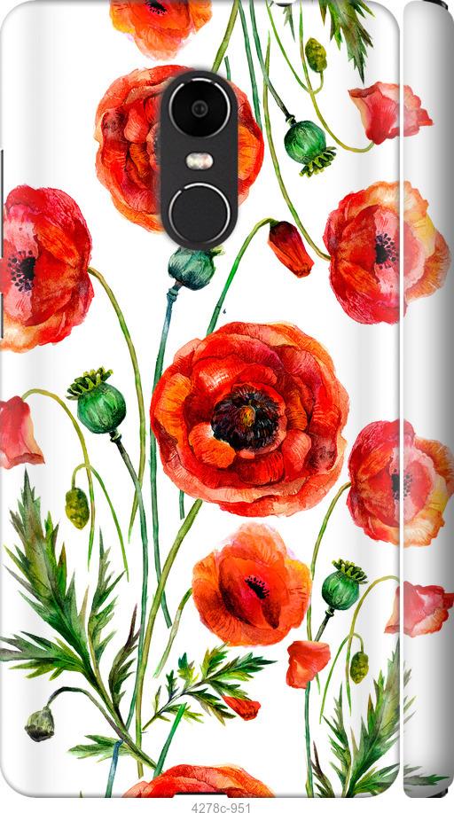 Чехол на Xiaomi Redmi Note 4X Нарисованные маки