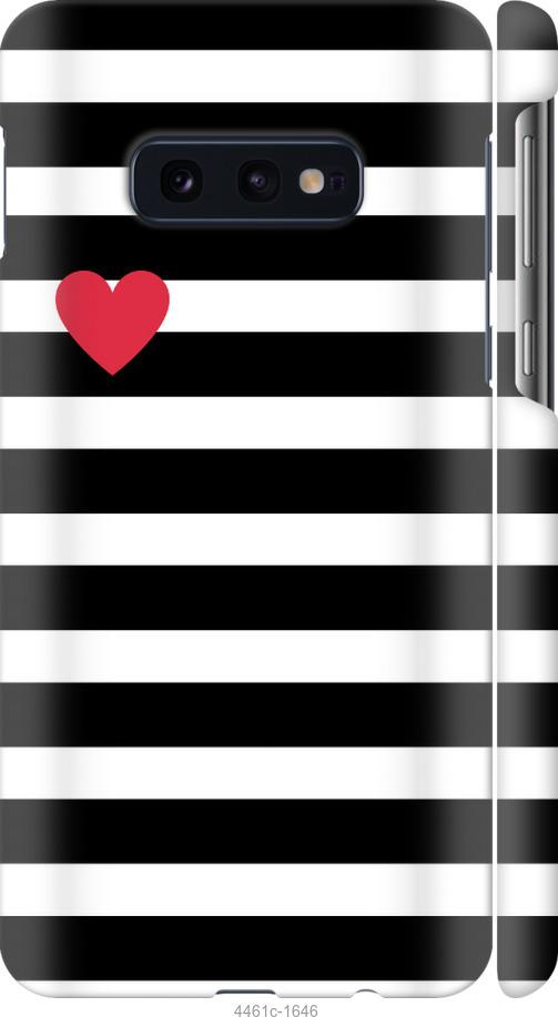 Чехол на Samsung Galaxy S10e Черно-белые полосы