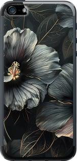 Чехол на iPhone SE Черные цветы