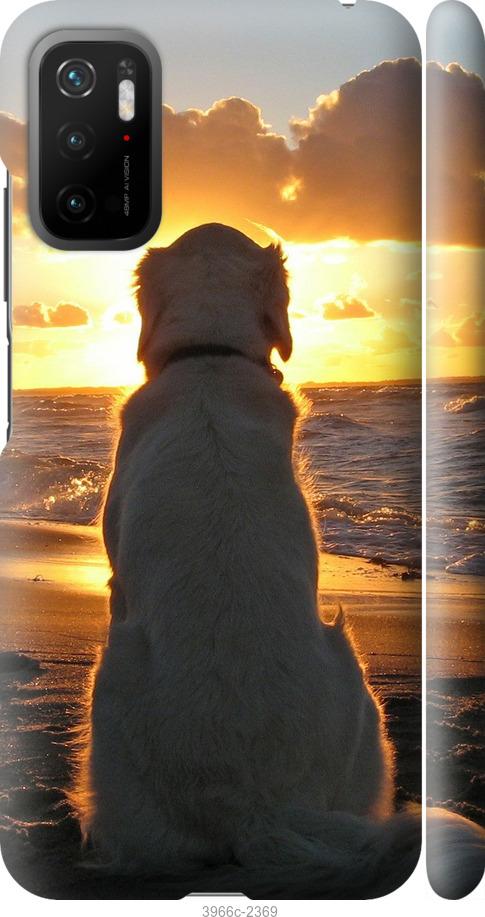 Чехол на Xiaomi Poco M3 Pro Закат и собака