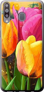 Чехол на Samsung Galaxy M30 Нарисованные тюльпаны