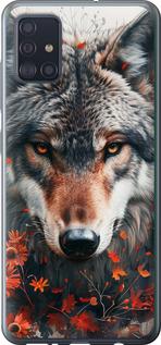 Чехол на Samsung Galaxy A51 2020 A515F Wolf and flowers