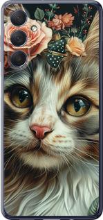 Чехол на Samsung Galaxy M54 Cats and flowers