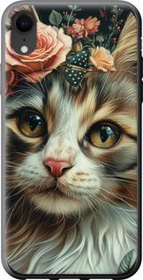 Чехол на iPhone XR Cats and flowers