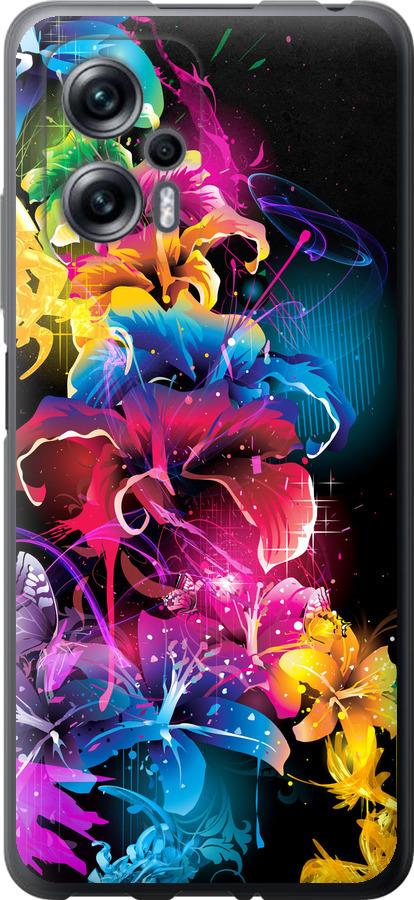 Чехол на Xiaomi Redmi Note 11T Pro Абстрактные цветы
