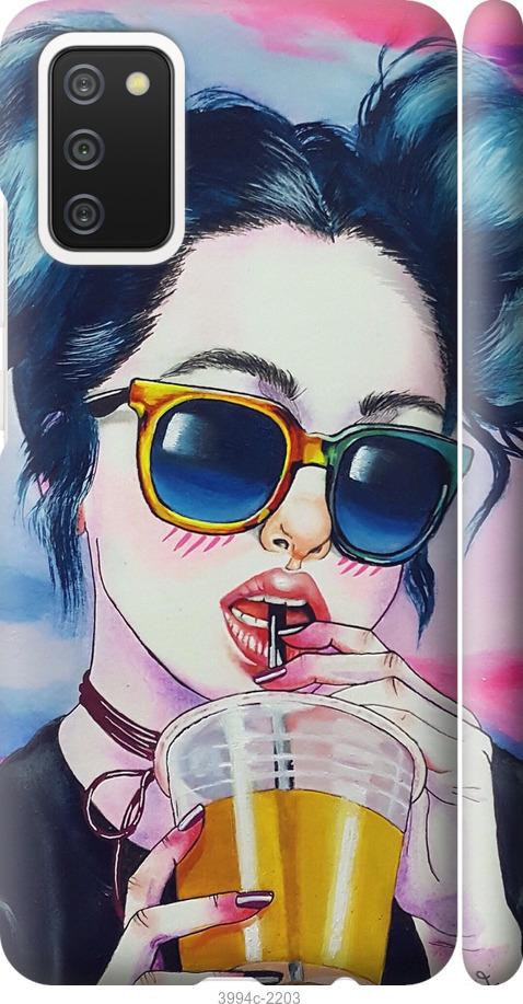 Чехол на Samsung Galaxy A02s A025F Арт-девушка в очках