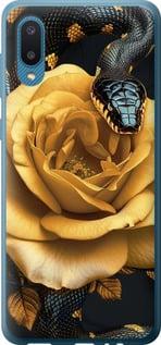 Чехол на Samsung Galaxy A02 A022G Black snake and golden rose