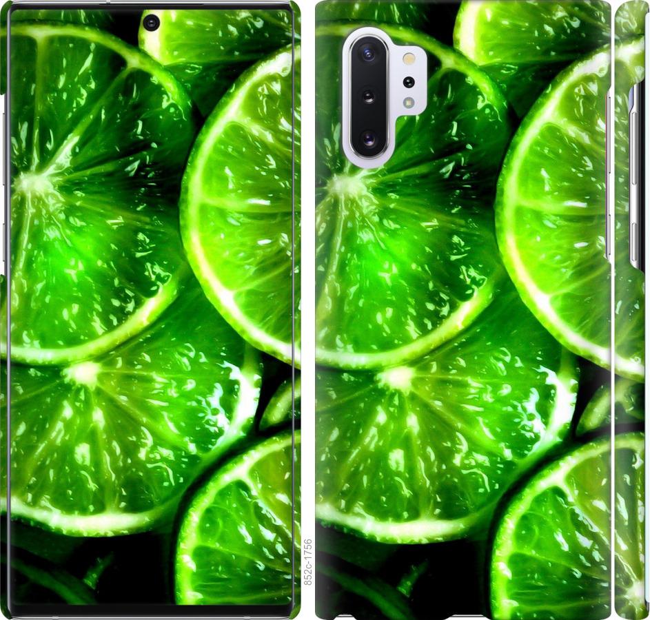 Чехол на Samsung Galaxy Note 10 Plus Зелёные дольки лимона
