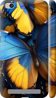Чехол на Xiaomi Redmi 5A Желто-голубые бабочки