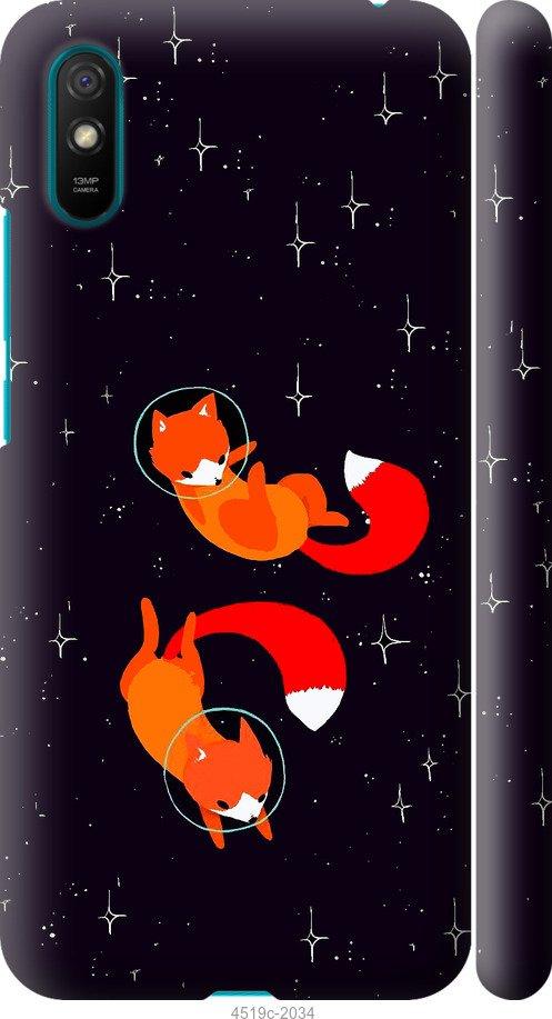 Чехол на Xiaomi Redmi 9A Лисички в космосе