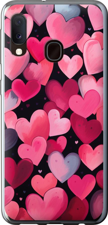 Чехол на Samsung Galaxy A20e A202F Сердечки 4