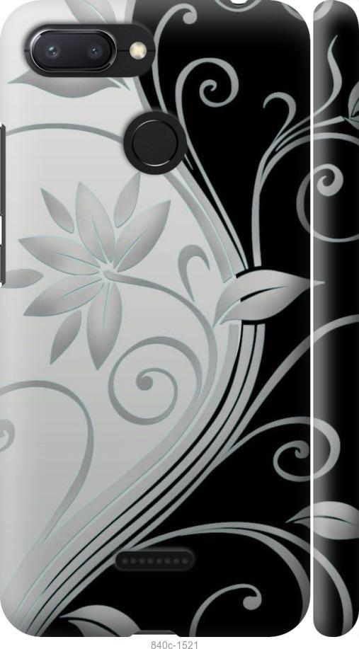 Чехол на Xiaomi Redmi 6 Цветы на чёрно-белом фоне
