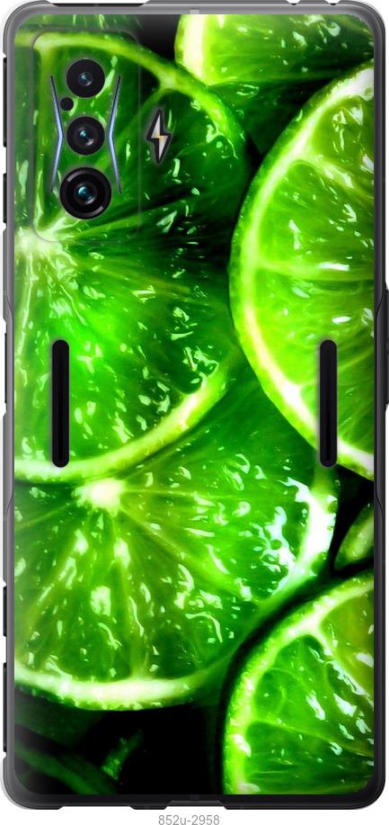 Чехол на Xiaomi Poco F4 GT Зелёные дольки лимона