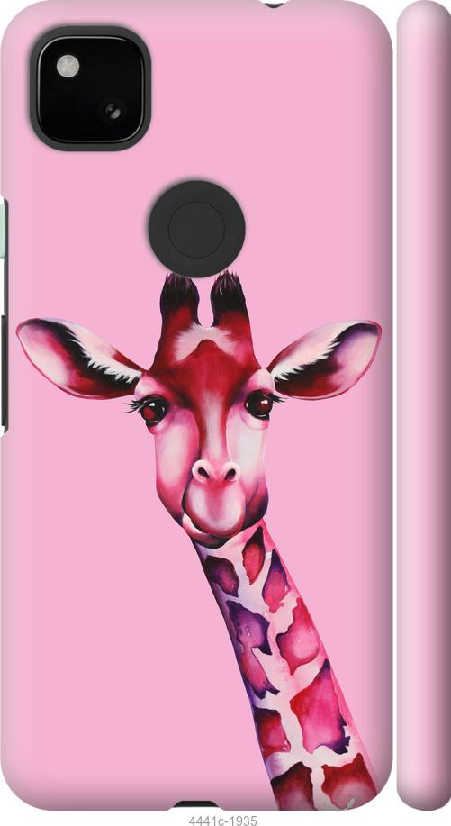 Чехол на Google Pixel 4A Розовая жирафа