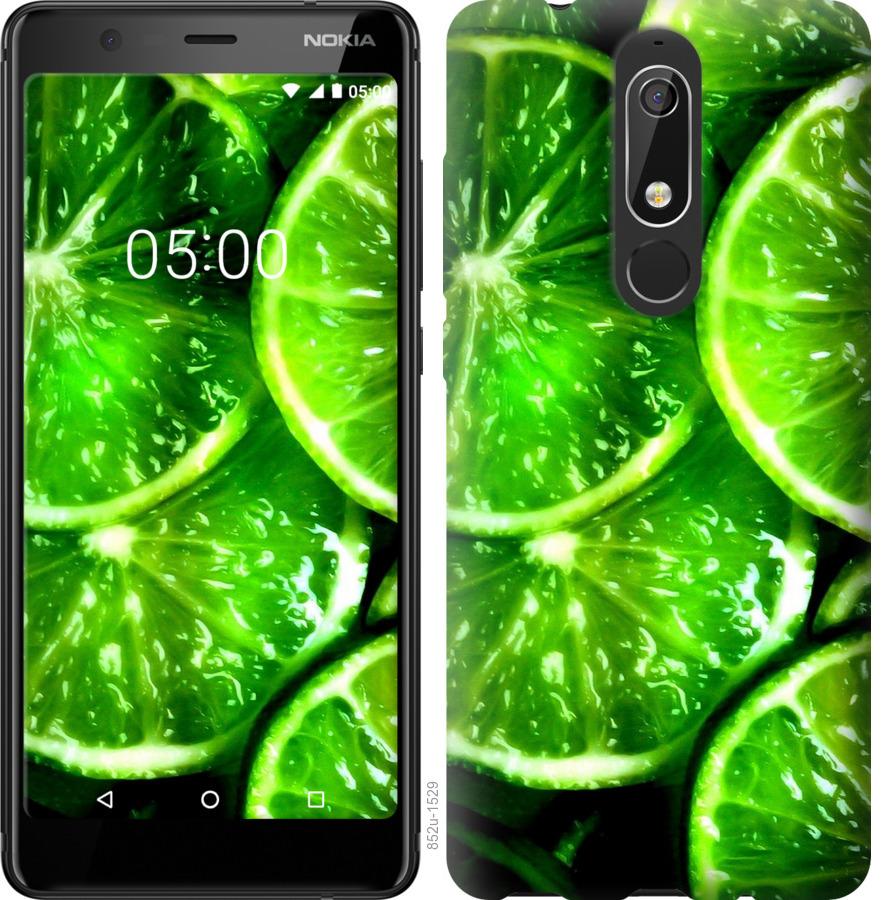 Чехол на Nokia 5.1 Зелёные дольки лимона