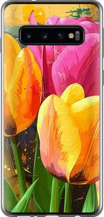 Чехол на Samsung Galaxy S10 Нарисованные тюльпаны