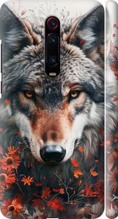 Чехол на Xiaomi Mi 9T Pro Wolf and flowers