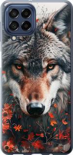 Чехол на Samsung Galaxy M53 M536B Wolf and flowers