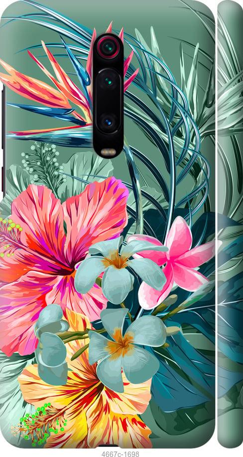 Чехол на Xiaomi Mi 9T Тропические цветы v1
