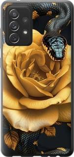 Чехол на Samsung Galaxy A72 A725F Black snake and golden rose