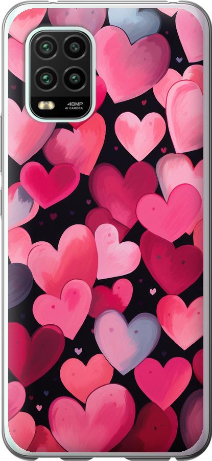 Чехол на Xiaomi Mi 10 Lite Сердечки 4