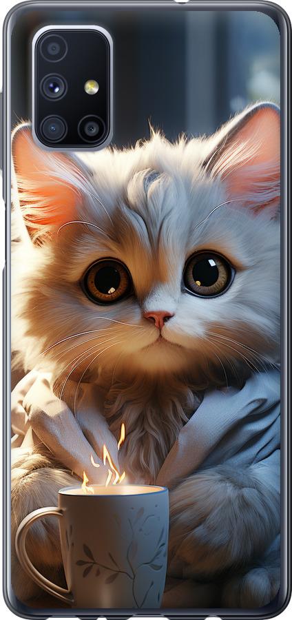 Чехол на Samsung Galaxy M51 M515F White cat
