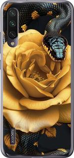 Чехол на Xiaomi Mi A3 Black snake and golden rose