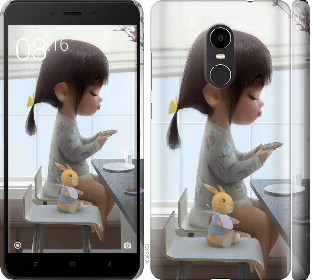 Чехол на Xiaomi Redmi Note 4X Милая девочка с зайчиком