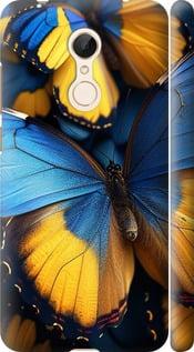 Чехол на Xiaomi Redmi 5 Желто-голубые бабочки