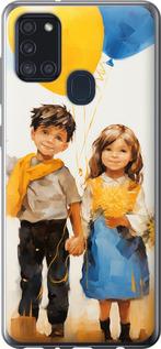 Чехол на Samsung Galaxy A21s A217F Дети с шариками