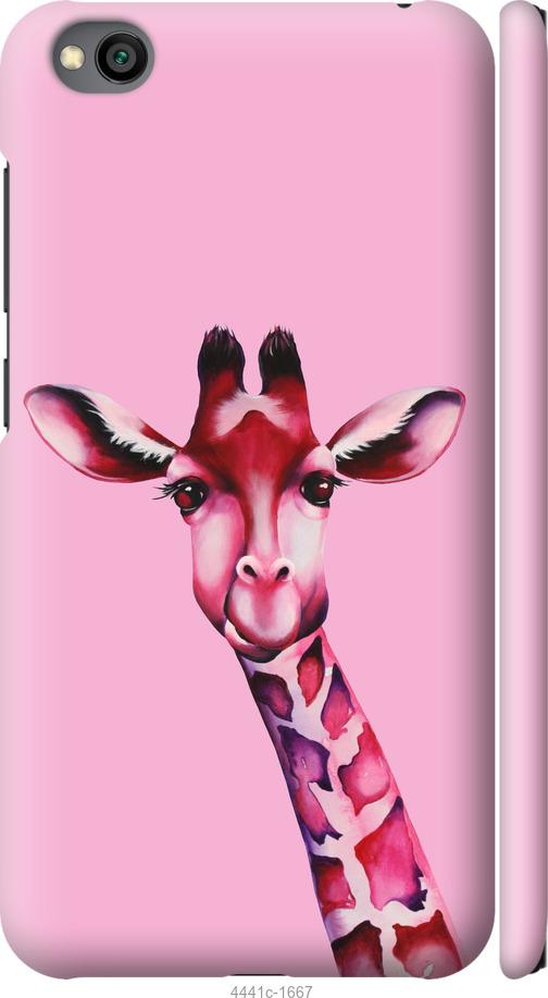 Чехол на Xiaomi Redmi Go Розовая жирафа