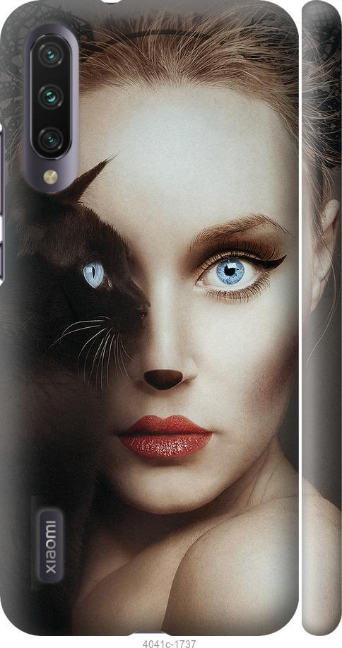 Чехол на Xiaomi Mi A3 Взгляд женщины и кошки