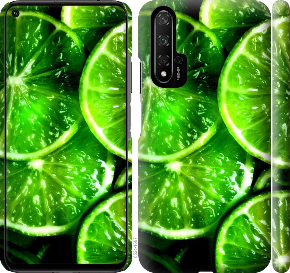 Чехол на Huawei Nova 5T Зелёные дольки лимона