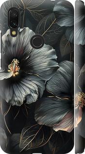 Чехол на Xiaomi Redmi 7 Черные цветы