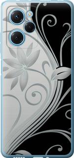 Чехол на Xiaomi Poco X5 Pro 5G Цветы на чёрно-белом фоне