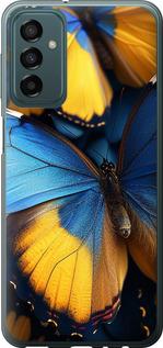 Чехол на Samsung Galaxy M23 M236B Желто-голубые бабочки