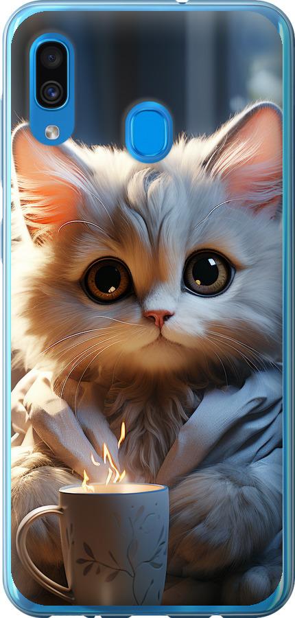Чехол на Samsung Galaxy A20 2019 A205F White cat