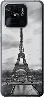Чехол на Xiaomi Redmi 10C Чёрно-белая Эйфелева башня
