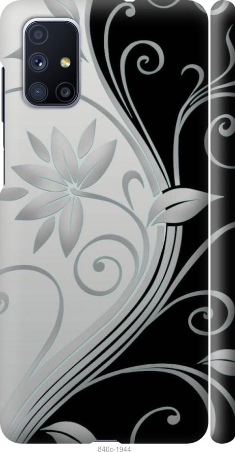 Чехол на Samsung Galaxy M51 M515F Цветы на чёрно-белом фоне