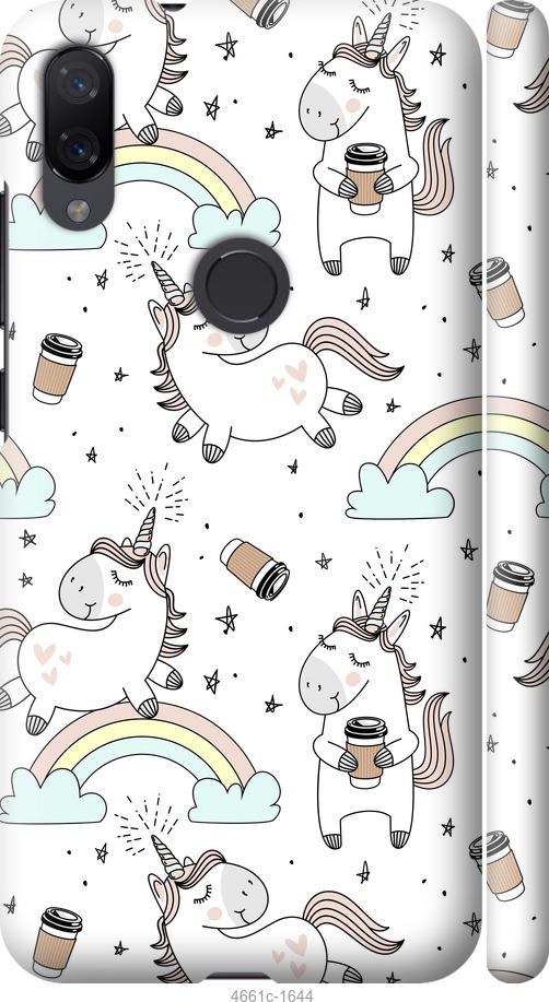 Чехол на Xiaomi Mi Play Единорог и кофе