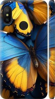 Чехол на Xiaomi Mi A2 Lite Желто-голубые бабочки