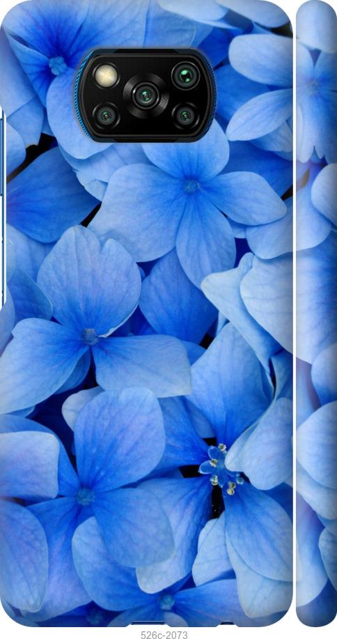 Чехол на Xiaomi Poco X3 Синие цветы