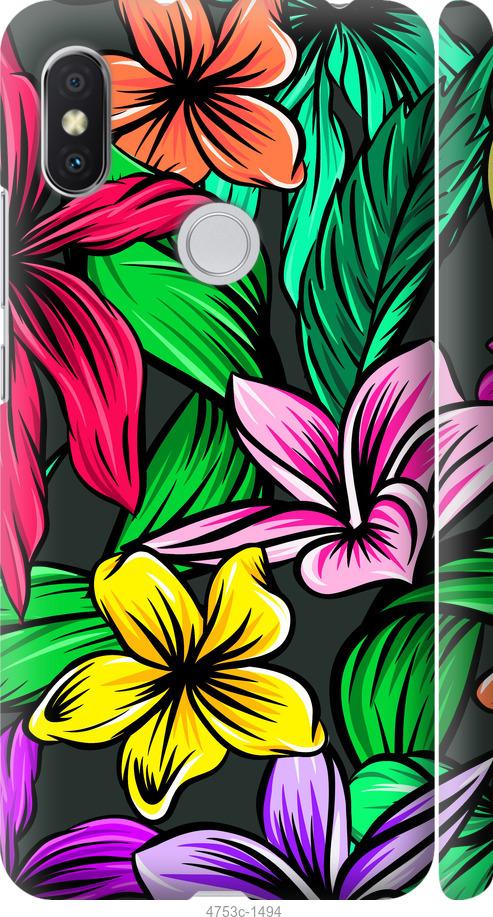 Чехол на Xiaomi Redmi S2 Тропические цветы 1
